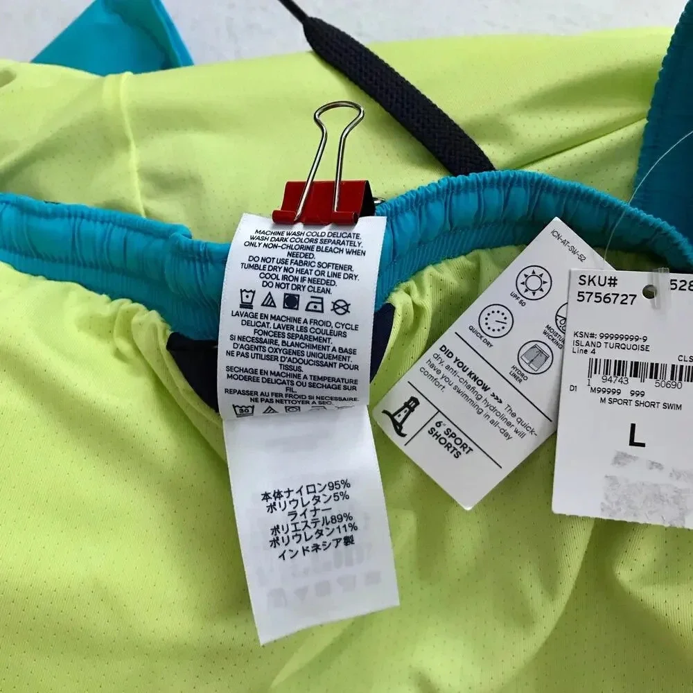 Lands' End NWT Blue Sport Swim Trunk Men Various